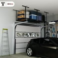 thumbnail image 6 of The Atlas 4 x 8 Pro Overhead Garage Storage Rack, Heavy Duty Metal Garage Ceiling Storage Racks, Height Adjustable Garage Storage System 26"-48", 1250lbs Weight Capacity, Black, 6 of 8