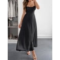 thumbnail image 3 of Women's Texture Sweetheart Neck Backless Cami Dress with Ruched Ties Bodice and Lining Lyocell 85% Polyamide 15%, 3 of 10