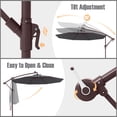 thumbnail image 5 of Costway Patio 10FT Hanging Offset Umbrella 32 LED Lights Sand Bag Outdoor Cross Base Dark Gray, 5 of 10