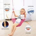 thumbnail image 3 of Hand-Knitting Toddler Swing, Swing Seat for Kids with Adjustable Ropes, Little tikes Swings Set, for Outdoor Indoor, Playground, Backyard (Pink), 3 of 15