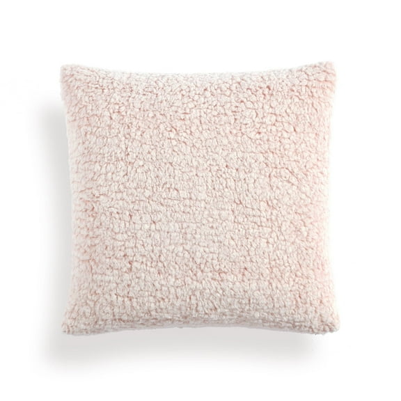 Lush Decor Cozy Soft Sherpa Reversible Decorative Pillow Cover - Blush - 20 L x 20 W In.