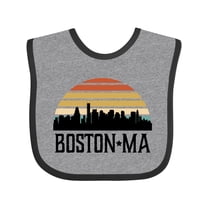 Inktastic Boston Massachusetts Skyline Sunset Boys or Girls Baby Bib