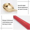 thumbnail image 3 of 1box 6 Pcs 2 Colors Soup Spoons Stainless Steel Round Head Spoon with Red or Green Handle Metal Teaspoon Soup Spoons Tableware for Stirring Mixing Sugar Dessert Coffee, 3 of 7