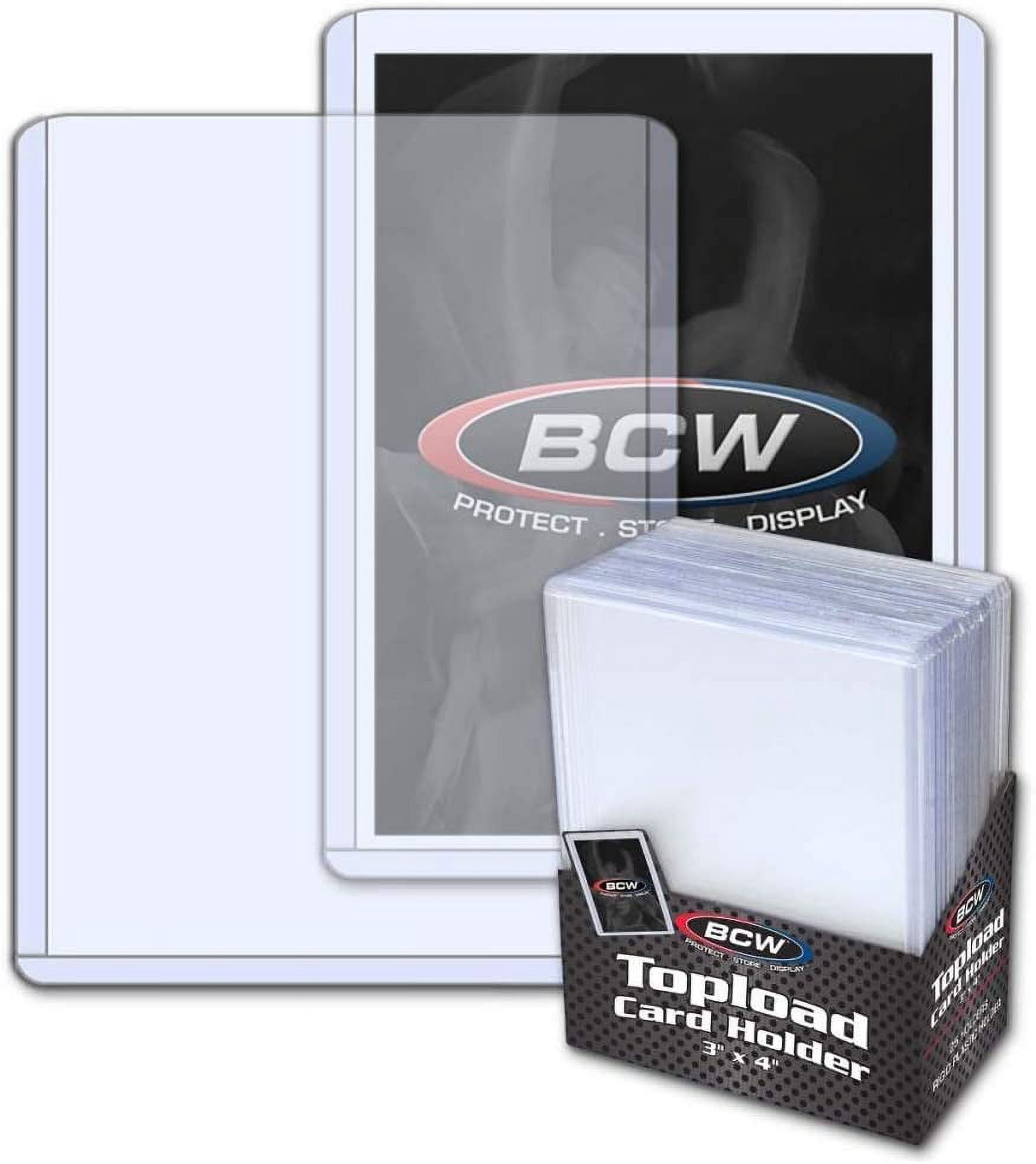 BCW 200-Count 3x4 Card Toploaders and Card Sleeves, for Sports Cards, Baseball Cards, Magic The Gathering, & Others, Acid-Free, Archival Quality, with a Lumintrail Cleaning Cloth