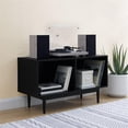 thumbnail image 2 of Bowery Hill Armoire Console de Rangement en Bois de Style Mi-Siècle de 40 Pouces en Noir, 2 of 12