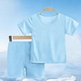 thumbnail image 2 of fatyb Garçons Filles Été Ensembles 2 Pcs T-Shirts à Manches Courtes Col Rond Shorts Ensembles de Shorts Décontractés pour Enfants, 2 of 7