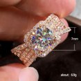 thumbnail image 2 of EOEMY Fashion Rose Gold Plated Ring Women Cubic Zircon Wedding Jewelry Sz 6-10-6, 2 of 5