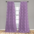 thumbnail image 5 of Ambesonne Teen Room Curtains, Little Kittens Hearts, Pair of 28"x95", Violet Pink Black, 5 of 5