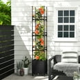 thumbnail image 2 of Patiojoy et of 2 Raised Garden Bed on Wheels with Climbing Trellis Self-Watering Planter Box with 3 Heights & Detachable PE-Coated Metal Tubes, 2 of 8