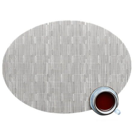 

ABIDE Guangcailun Oval PVC Placemat Non-Slip Plastic Table Mat Water-proof Plate Dish Pads Coaster Kitchen Bar Accessories