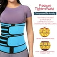 thumbnail image 3 of Women's waist trainer long sauna exercise double belt body shaping clothing sports waist protection-blue, 3 of 5
