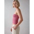 thumbnail image 5 of Womens Tube Tops Strapless Bandeau Tops Slim Fit Summer Going Out Tank Tops Pink Polka Dots S, 5 of 9