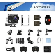 Dragon Touch Vision 3 Pro Action Camera,16MP 4K/60FPS 100ft Underwater Waterproof Camera W/ Touch Screen & Helmet Accessories