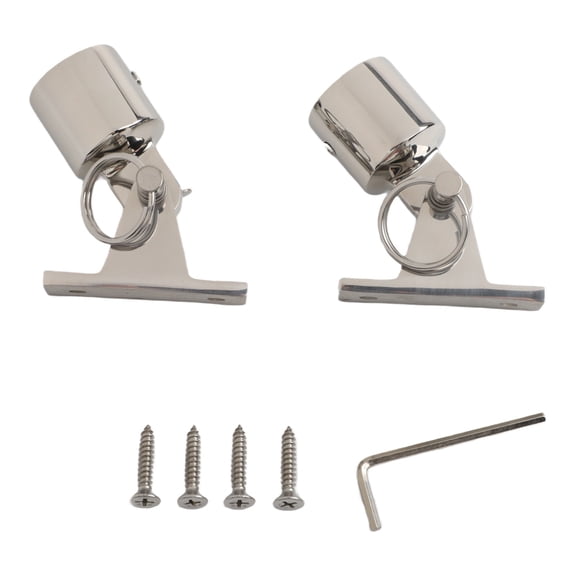 Marine Grade 316 Stainless Steel Deck Hinge Set,With Quick Release Pin Eye End Cap,For Bimini Top Boat Shade Sail Hardware(25mm)