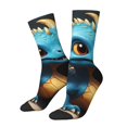 thumbnail image 1 of Balery Adorable Blue Baby Dragon Calcetas Largas con Estampado para Hombre y Mujer – Suaves y Transpirables, Talla Única (US 5-11), 1 of 6