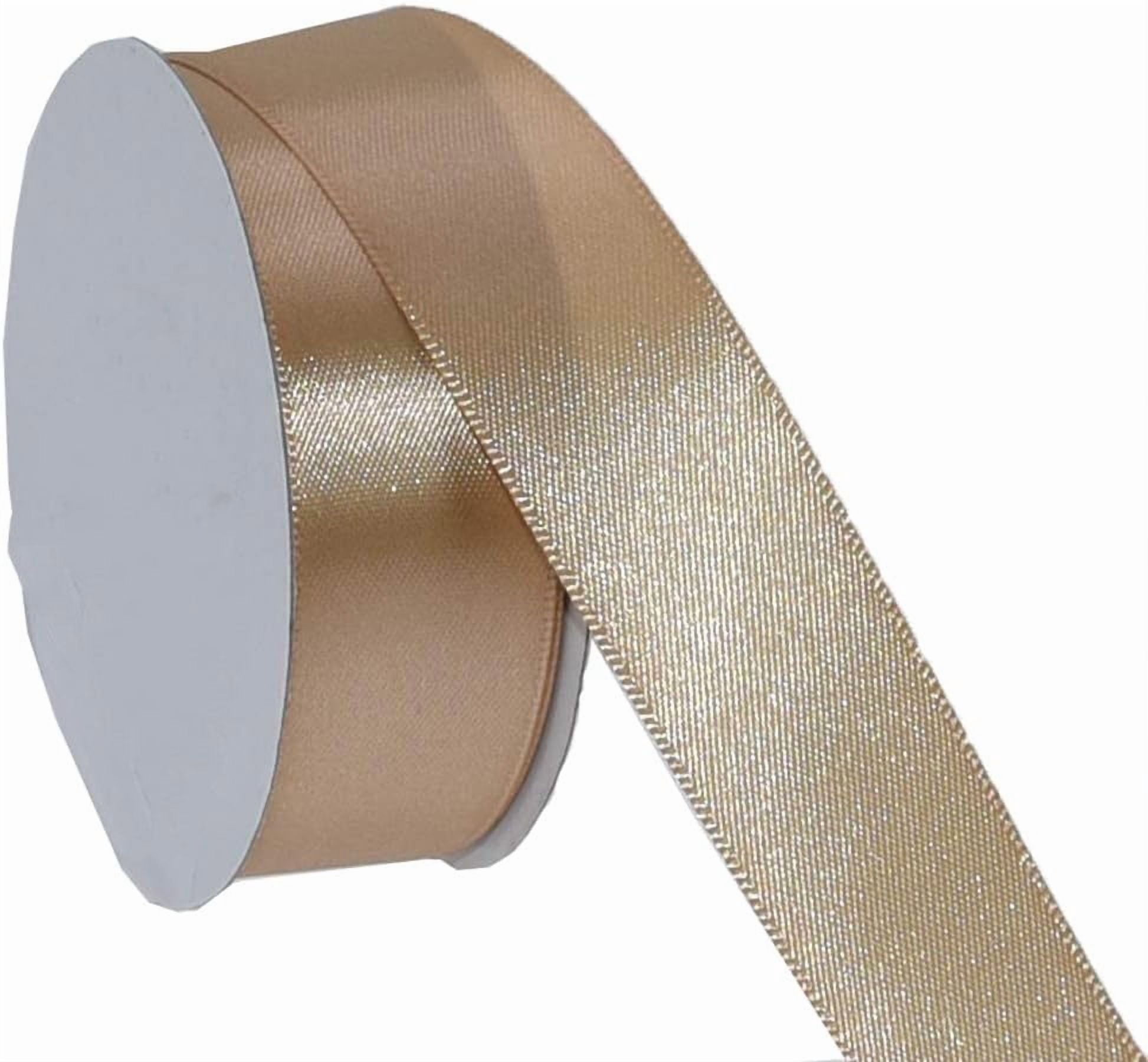 Double Face Satin Ribbon, Double Sided Solid Polyester Ribbon for Gift Wrapping, Party, Hair Braids, Bow, Decoration, Floral Arrangement, Craft Supplies, Tan