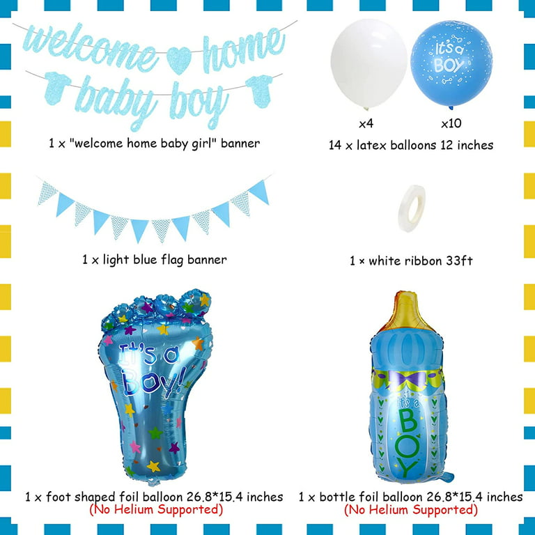 Welcome Home Baby Shower Decorations Boy, Blue Gender Reveal