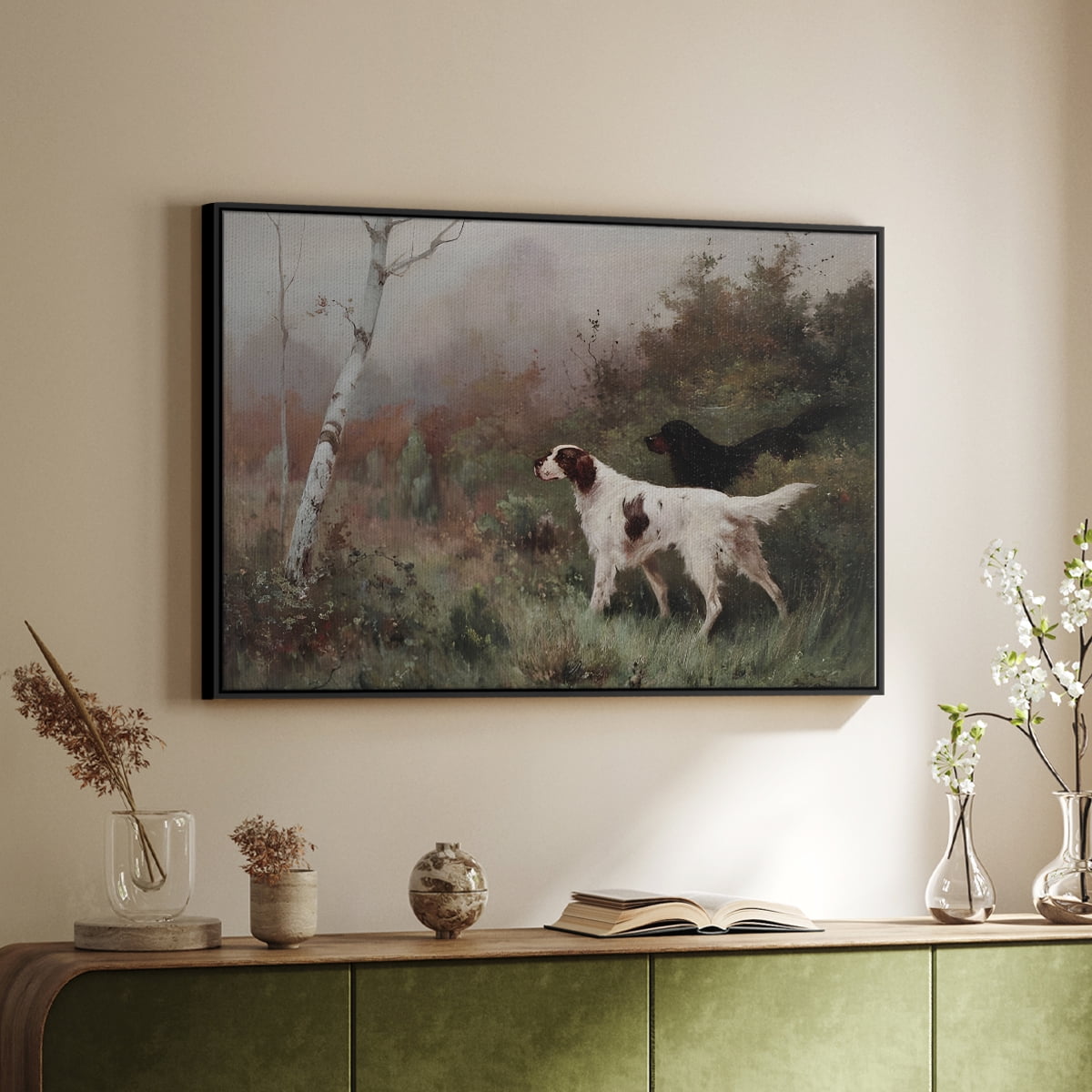 Vintage Landscape-CCLIX By Wexford Home Framed in Black Wood Gallery Wrapped Canvas 25 in. x 37 in.