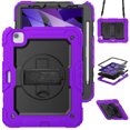 thumbnail image 1 of Case for iPad Air 5th Generation / iPad Air 4th Generation 10.9 inch with Screen Protector, 360 Degree Rotating Kickstand Hand Strap Shockproof Cover with Shoulder Strap, Purple, 1 of 7