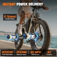 thumbnail image 6 of PUJH Fat Tire Dual Motor Electric Bike for Adults, 6OOOW, 60V, 45 mh, Long Range, 24 Inch, Full Suspension, Hydraulic Disc Brake, Off Road Ebike, 6 of 9