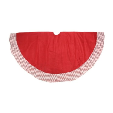 Northlight 48" Red and White Glittered Chevron Border Christmas Tree Skirt
