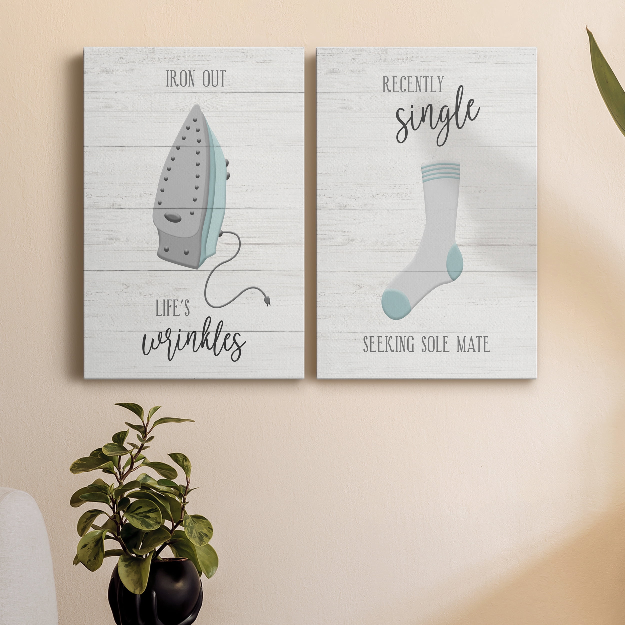 Iron Out Premium Gallery Wrapped Canvas - Ready to Hang - Set of 2 - 18 x 27 Each