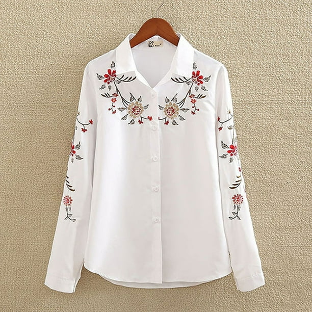 Yliping White Tunic Linen Shirt Women Vintage Clothes Cotton Embroidery  Blouse Plus Size Ladies Tops Casual (Color : Beige, Size : L) : :  Clothing, Shoes & Accessories