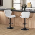 thumbnail image 2 of HOMCOM Bar Stools Set of 2, PU Leather Adjustable Swivel Barstools, 2 of 10