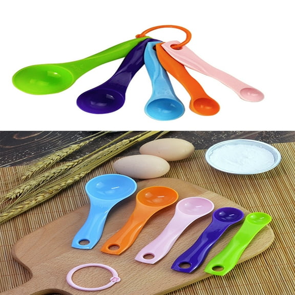 SPRING PARK Baking Spoon Set with scale, color five piece set, classic and fashionable, suitable for cooking and baking