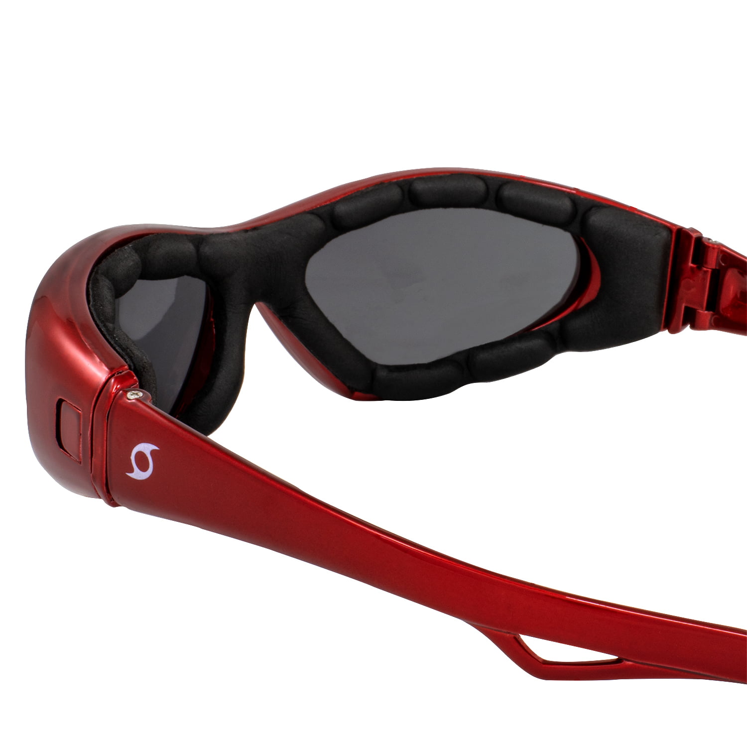 Hurricane Category-5 Jet Ski Water-Sport Floating Red Goggles Interchangeable Sunglasses to Goggles with Polarized Smoke Lens 