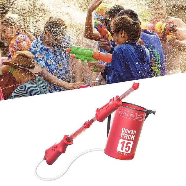 BELOVING Backpack Water Soaker Toy Outdoor Playing Large Capacity for Boys Girls Kids Pink