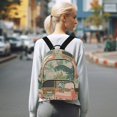 thumbnail image 7 of FORMRS Mini Backpack Purse for Women Travel Daypack Casual Shoulder Bag, Pink and Green Cat, 7 of 7