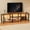 Retro color, variant on Industrial TV Stand for TVs Up to 70 Inch, Large Entertainment Center with Power Outlets, Led Lights, Open Storage Shelves, Modern Media Console Table with Storage for Living Room