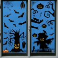 thumbnail image 1 of juego de pegatinas para ventana de Halloween, decoración de Halloween, luces de calabaza, araña fantasma, pegatinas extraíbles para ventana, 1 of 5