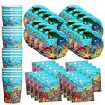 thumbnail image 1 of Ocean Sea Life Birthday Party Supplies Set Plates Napkins Cups Tableware Kit for 16, 1 of 10
