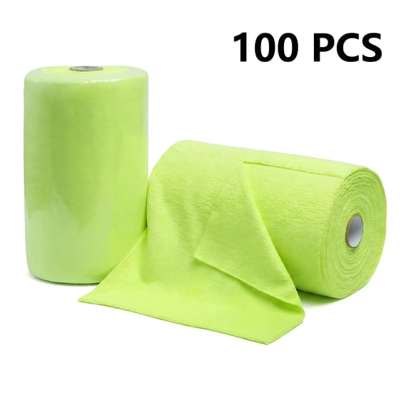 Reusable Microfiber Cleaning Cloth Roll 2 Pack Total 100 Sheets, Tear Away Ultra Absorbent Towels for Car Home Kitchen, Washable Lint-Free Rags for Dusting & Polishing