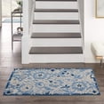 thumbnail image 5 of HomeRoots 521654 3 x 5 ft. Blue & Gray Floral Power Loom Rectangle Area Rug, 5 of 7