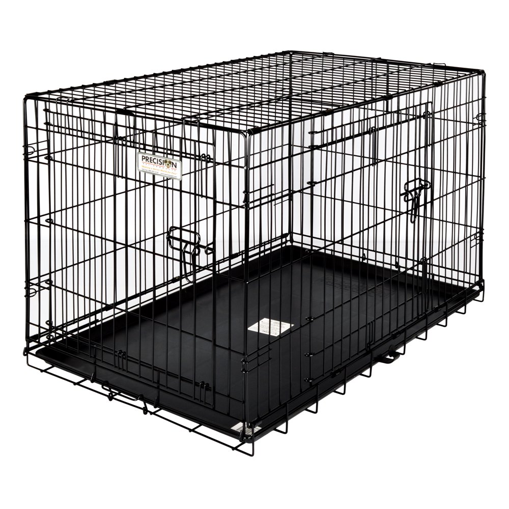 Precision Pet 2 Door Dog Crate, Black, Medium, 37"L