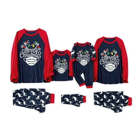 

KEUSN Christmas Print Matching Family Christmas Pajamas Set