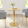 thumbnail image 4 of Modway Verne 24" Square Modern Wood & Metal Dining Table in Natural/Gold, 4 of 6