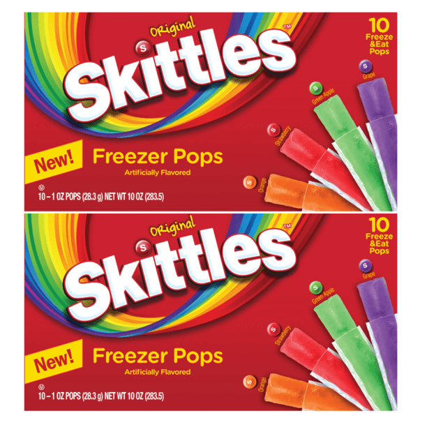 Original Skittles Freezer Pops in 4 Flavors Ice Pops Healthy and Delicious Summer Treats for