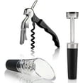 thumbnail image 2 of Wine Ziz Wine Accessories Gift Box Set | Waiters Corkscrew Remover/Opener, Foil Cutter, Built-in Vacuum Wine Saver Bottle Stopper, Aerator Pourer | Wine Bottle Opener Wine Key Corkscrew Wine Opener, 2 of 9