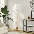 thumbnail image 2 of Evelyn&Zoe Wilmer 68" Tall Floor Lamp with Fabric Shade in Brushed Brass/White, 2 of 6