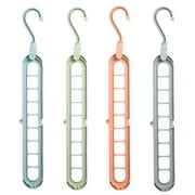 Mutil-Functional Hangers Storage Home Hangers Folding Clothes Hanging for More Space Saving (4 Packs, Random Colors )