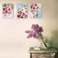 thumbnail image 3 of Flower Canvas Wall Art for Bedroom Woman Wall Decor Pink White Flowers Picture 3 Piece Framed Artwork Modern Plant Floral Canvas Prints for Kitchen Home Bathroom Girls Room Wall Decoration 12"x16", 3 of 6