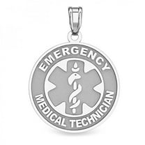 Picturesongold.Com Sterling Silver EMT Medical Id Charm or Pendant - 3/4 inch x 3/4 inch