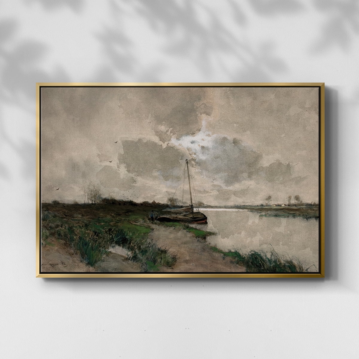 Vintage Landscape-CCCXLVIII By Wexford Home Framed in Gold Wood Gallery Wrapped Canvas 27 in. x 41 in.