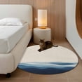 thumbnail image 2 of Round Rugs 3Ft, Blue Beige Ombre Round Area Rug Washable Indoor Throw Carpet, Minimalist Ocean Waves Linen Small Non Slip Circle Rug for Bedroom Living Room Home Decor Aesthetic, 2 of 8