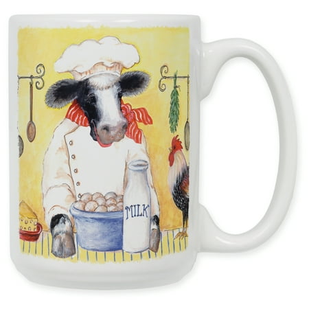 - 15 Ounce Ceramic Coffee Mug - Cow Chef