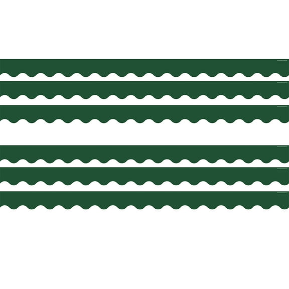 Teacher Created Resources Pine Green Scalloped Border Trim, 35 Feet Per Pack, 6 Packs